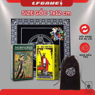   SIZE GỐC+Tặng đá  COMBO SIZE GỐC 7X12 SMITH WAITE TAROT RIDER bộ bài tarot kèm Túi Nhung Thảm trải Tarot đá thanh tẩy 