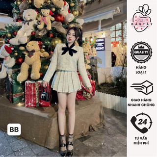 Váy Dạ Set Dạ Váy Ly Phối Nơ Nhung Sang Chảnh Dự Tiệc Ăn Cưới Tôn Dáng Hàng Loại 1