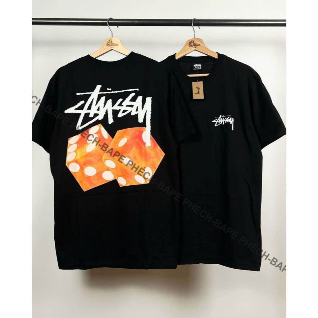 ÁO THUN STUSSY DICED OUT FORM RỘNG NAM NỮ UNISEX VẢI COTTON HAI CHIỀU CAO CẤP 280GSM - BAPE PHẾCH
