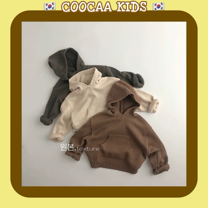 [Size 80-130] Áo hoodie len form rộng có mũ dày đẹp style Hàn Quốc phù hợp bé trai và bé gái