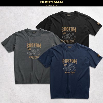 Áo Thun Nam Wild Free Dustyman, Vải 100% Cotton Cao Cấp,Hình In Cổ Điển,Form Regular Fit