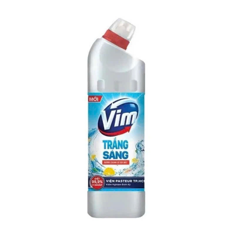 Gel tẩy bồn cầu và nhà tắm VIM trắng sáng mùi dịu nhẹ hương chanh sả chai 870ml