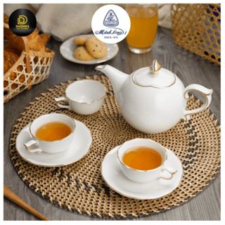 Bộ ấm trà Minh Long cao cấp 0.7l Mẫu Đơn Chỉ Vàng