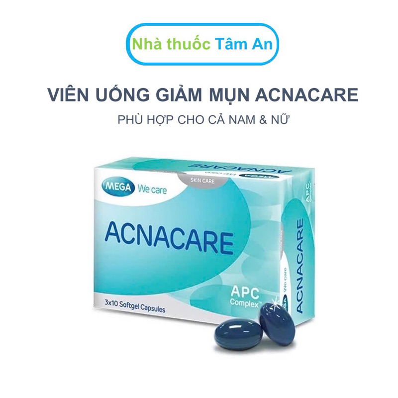 Viên uống ACNACARE ngăn ngừa mụn, hỗ trợ giảm tiết chất nhờn, giảm mụn (Hộp 30 viên)