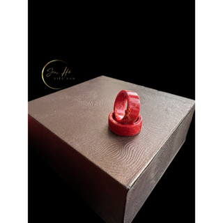 Nhẫn đá San Hô đỏ bảng vuông ( đủ size nam nữ)