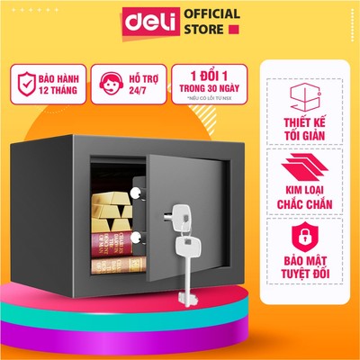 Két Sắt Gia Đinh DELI Thiết Bị Bảo Hộ Tài Sản Khung Thép Chắc Chắn Cứng Cáp Thiết Kế Tối Giản