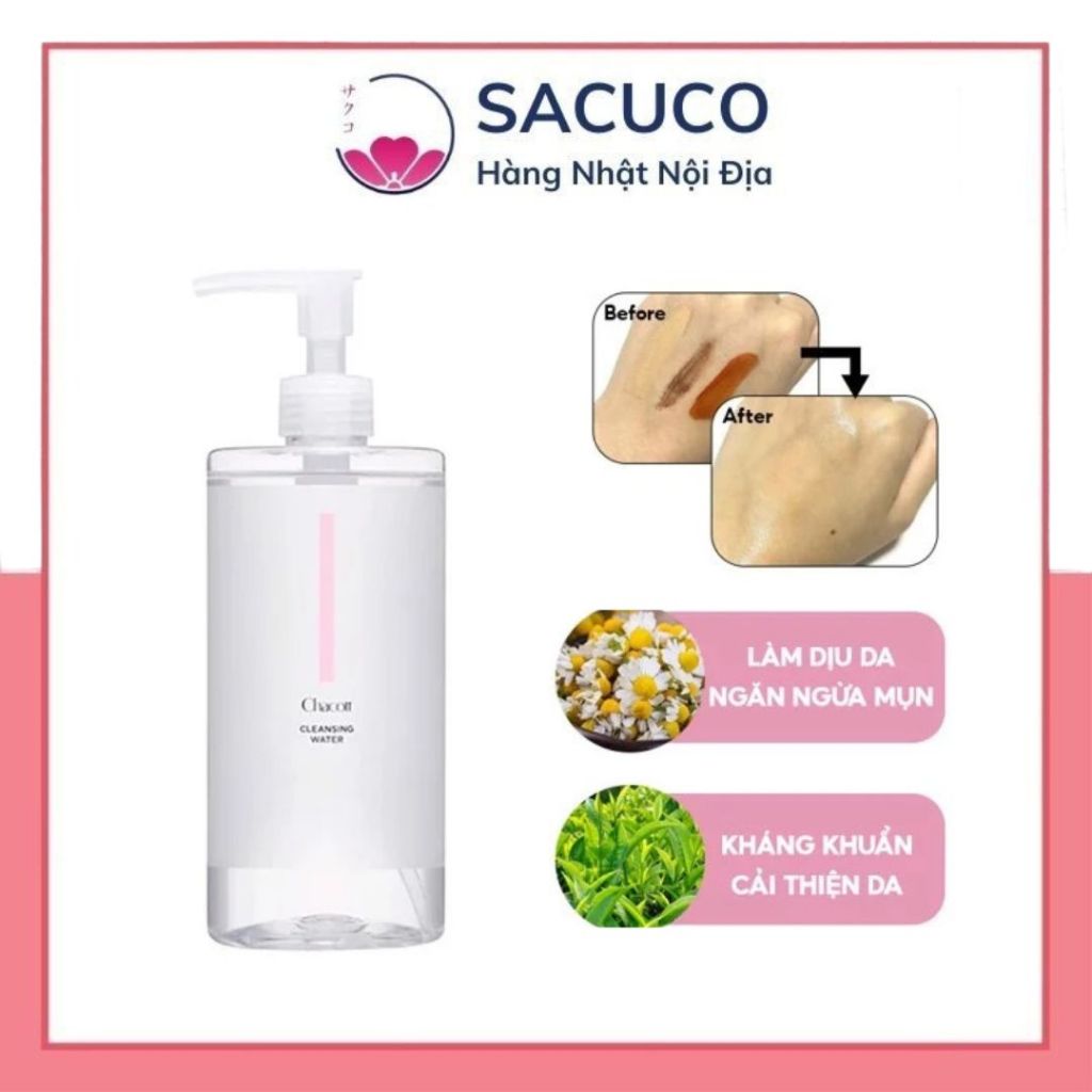 Tẩy Trang Chacott Cleasing Water 500ML (mẫu mới)