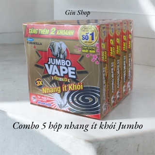  Combo 5 hộp Nhang Đuỗi Muỗi Jumbo Ít Khói Cao Cấp mạnh gấp 3 lần   50 khoanh tặng 10 khoanh   