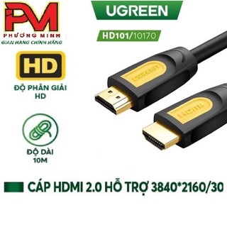 Cáp hdmi dài 10m ugreen 10170 cao cấp hỗ trợ full hd, 2k, 4k - hàng chính hãng bảo hành 12 tháng