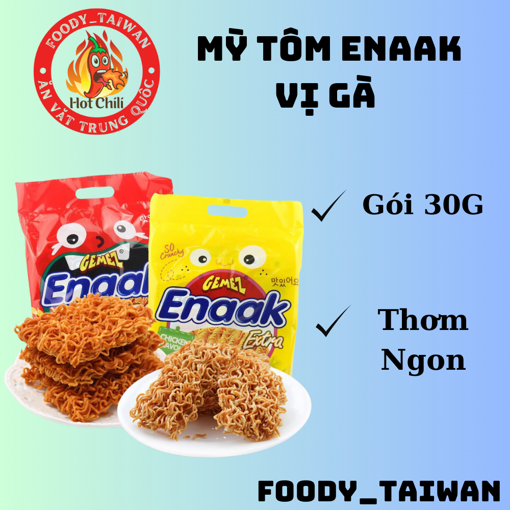 Mỳ Tôm Trẻ Em ENAAK Ăn Liền - Mỳ Enaak Vị Gà - Gói 30G - foody_taiwan