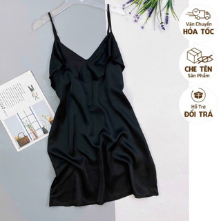 HỎA TỐC 1H CHE TÊN SP Váy ngủ lụa KELLY WANG sx165 đắp bèo lụa satin cao cấp - đầm ngủ lụa satin