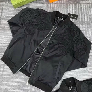Áo khoác bomber gió nam Philipp Plein thêu hình hổ vằn hai bên ngực phối tag logo sắt sau lưng AK166P