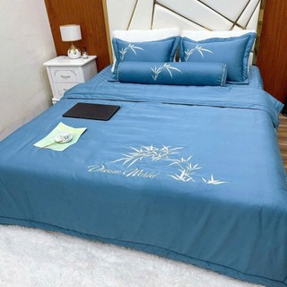 Bộ chăn ga phi lụa ,set 5 món