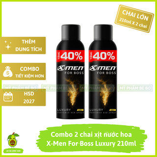  Combo 2 chai Xịt khử mùi X-Men for Boss Luxury 210ml - xịt ngăn mùi nước hoa nam giảm mồ hôi nách 