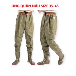[LOẠI 1] Ủng quần lội nước màu nâu size 36-44, ủng quần nâu, ủng câu cá, ủng đi mưa