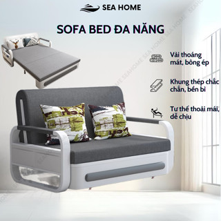 (TẶNG KÈM 2 GỐI) Sofa Giường Ngủ Thông Minh, Sofa Bed Decor Đa Năng 2 Chế Độ Gấp Gọn Có Hộc Chứa Đồ Nhập Khẩu Cao Cấp.