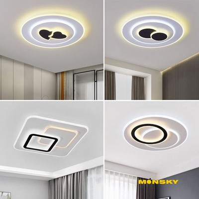 Đèn ốp trần LED MONSKY 3 chế độ RT330 tiết kiệm điện năng có chế độ dùng điều khiển từ xa