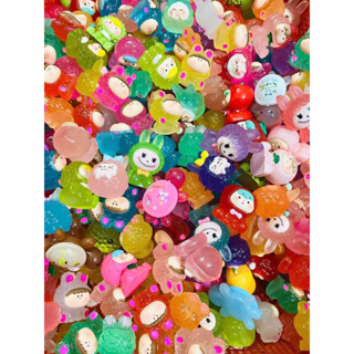  Set 10 túi mù lộn xộn Moi Labubu Bunny 3cm phát sáng - túi bí mật nhân phẩm siêu dễ thương 