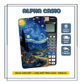 Miếng dán decal tranh Van Gogh nắp và mặt sau cho máy tính casio fx 580 vnx 570vnplus, fx880, 570esplus, vinacal Flexio