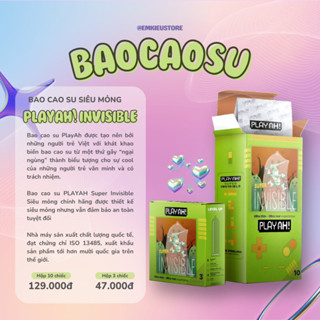 Bao cao su PLAYAH! Super Invisible – Siêu mỏng, Size 52mm, Nguyên liệu thiên nhiên, Chính hãng