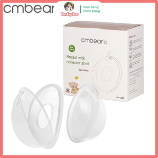 Set 2 phễu hứng sữa, cốc hứng sữa silicon CMBEAR có nút đậy chống tràn an toàn tiện lợi cho mẹ mới sinh