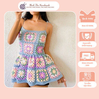 [HCM] Đầm len móc hoạ tiết LOLITA dress