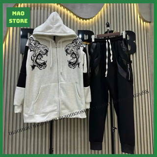 Bộ Thể Thao Nam Nữ pHILIP Hổ Trắng Mix Quần Vá Da Chất Nỉ Bông Cực Đẹp Dành Cho Anh Em Boy Phố Đi Chơi Đi Học Hot 2025