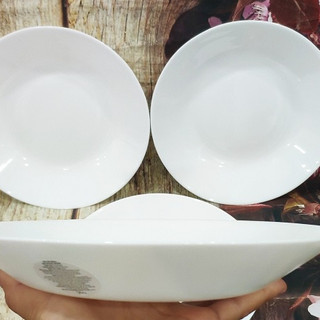 Combo 2 dĩa sứ paste 22cm lòng sâu - đĩa sứ đẹp