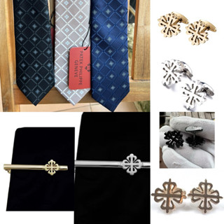 Cà vạt / Khuy măng sét/kẹp cà vạt Patek Philippe (có logo chữ PP)
