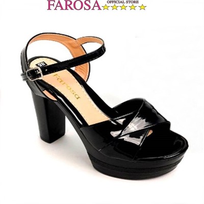 Giày sandal cao gót đế đúp 12P FAROSA -FC12 giày nữ đi tiệc tôn dáng lên chân sang chảnh cực xinh