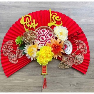 quạt giấy gấp đã trang trí gấp sẵn