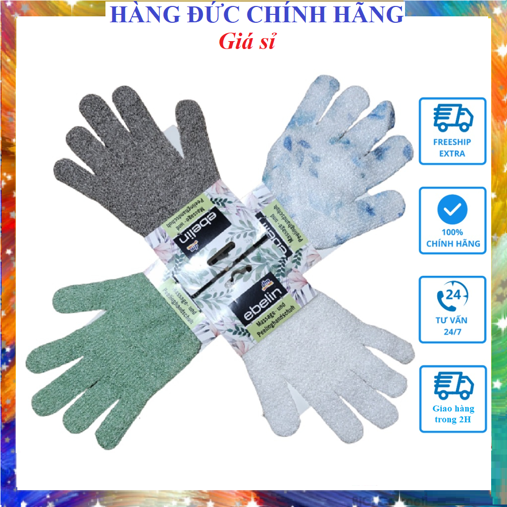 Găng tay tắm Ebelin Găng tay tắm massage Ebelin Đức giúp tẩy tế bào da chết một cách nhẹ nhàng