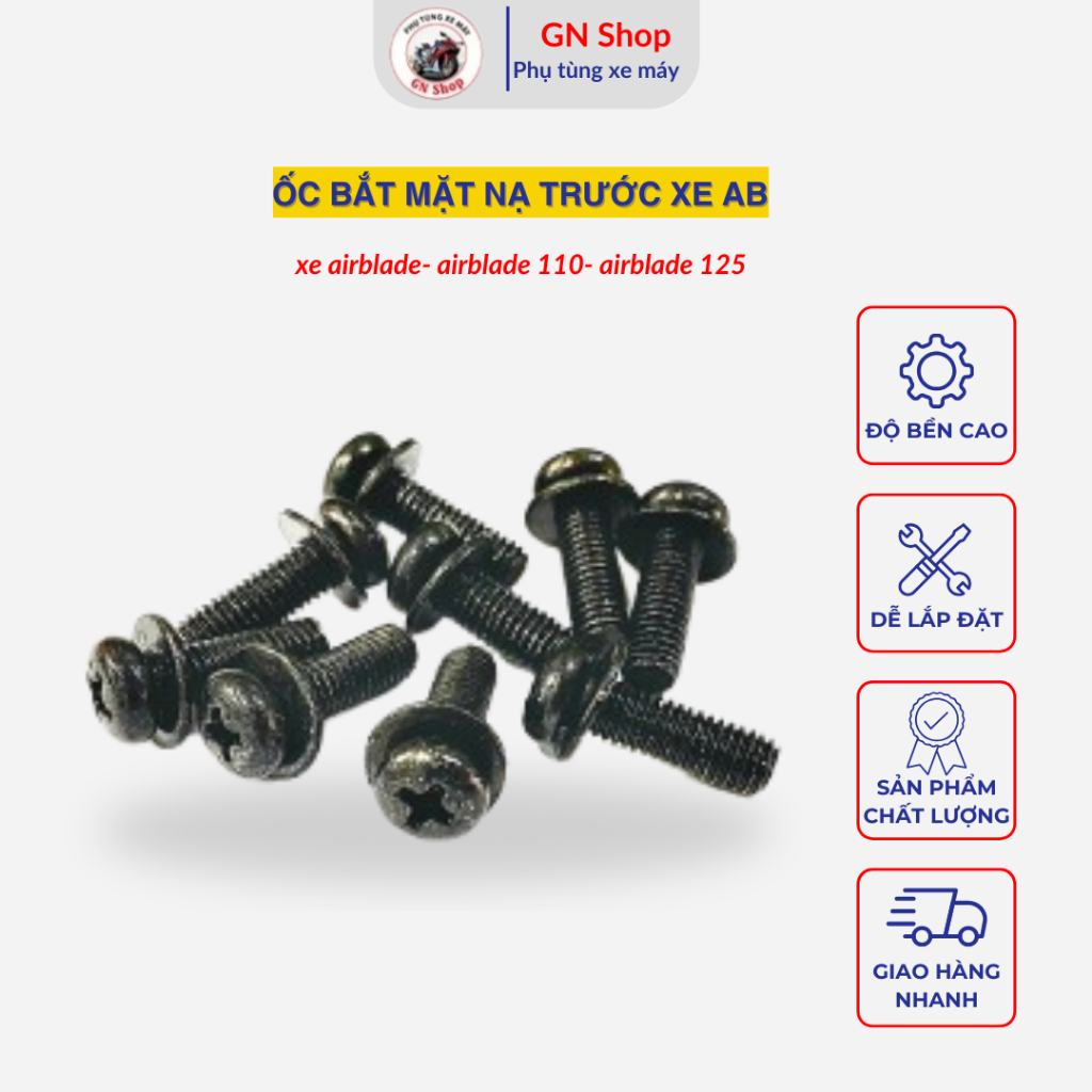 [HỎA TỐC] Ốc bắt mặt nạ trước AB, ốc lắp mặt nạ xe airblade- airblade 110- airblade 125 - GN Shop