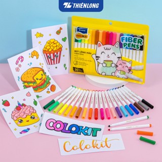 Bút Lông Màu Fiber Pen Thiên Long Colokit 20 màu Basic - Màu tươi sáng, mực an toàn FP-C03