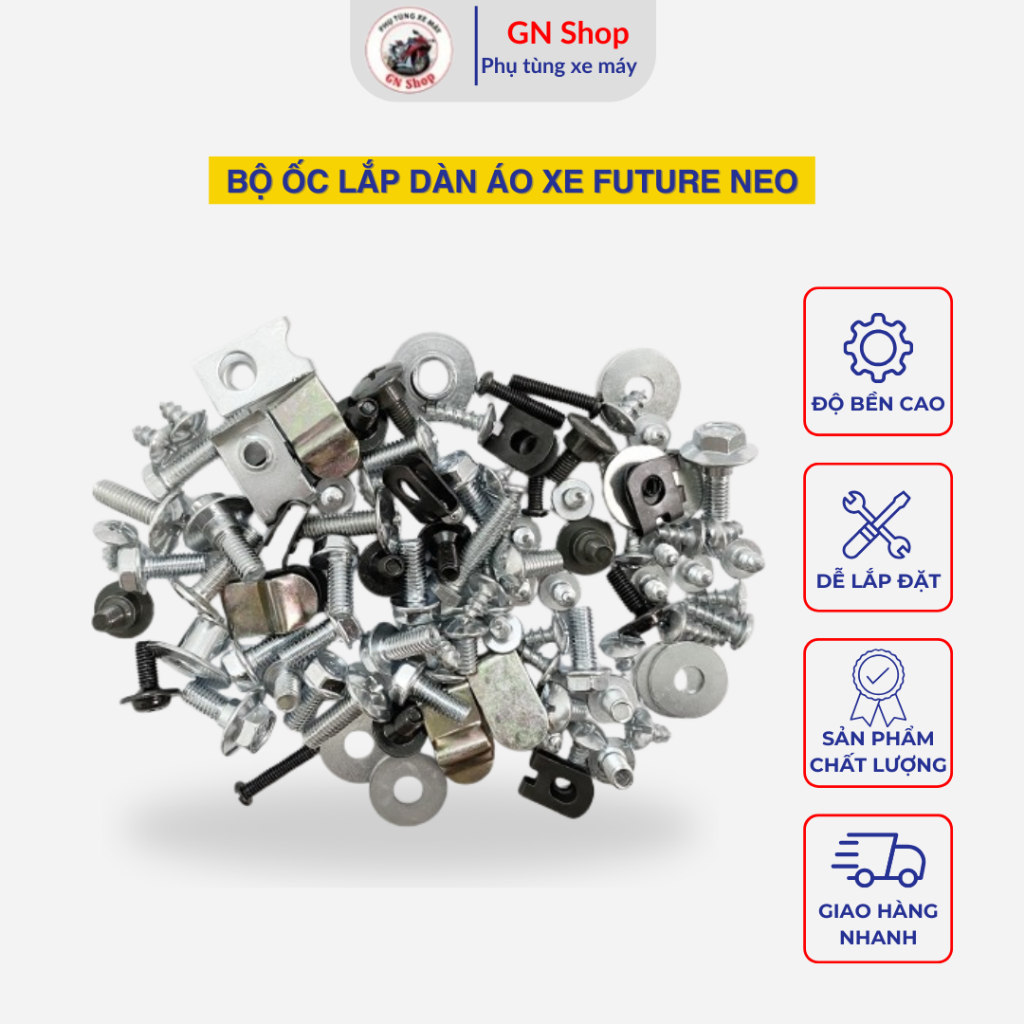 [HỎA TỐC] Bộ Ốc Lắp Dàn Áo Xe Máy Future Neo, Ốc Thay Thế Phụ Kiện Xe Future - GN Shop