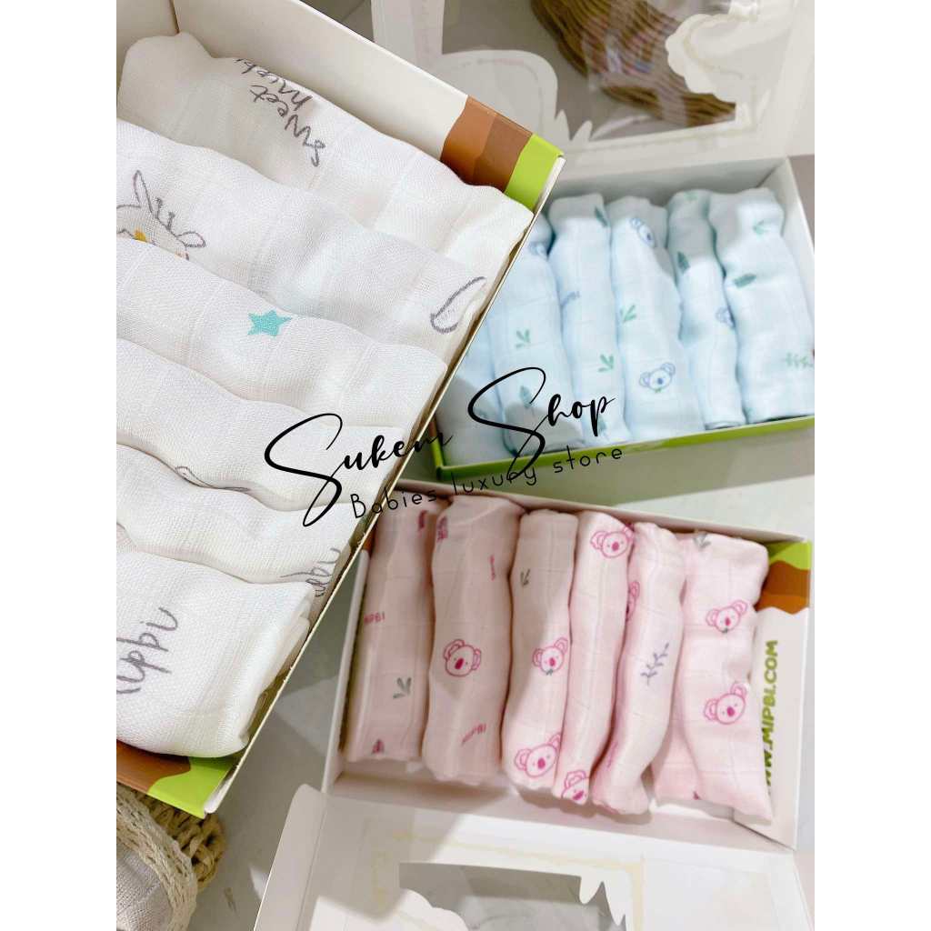 Khăn sữa Mipbi 3 lớp sợi tre