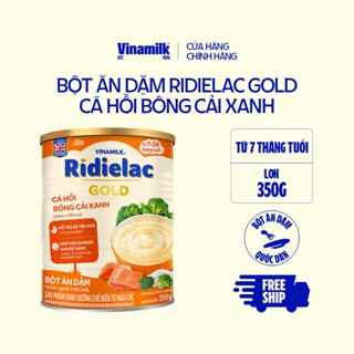 Bột Ăn Dặm cá hồi bông cải xanh Ridielac Gold - Hộp thiếc 350g