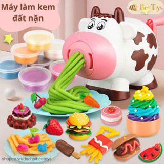  Đất sét nặn cho bé hình bò sữa kèm khuôn nặn đất sét tạo hình chất liệu bột mì an toàn cho bé không hại da tay Bee Toys 