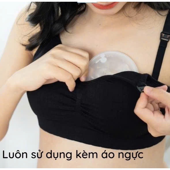 Áo lót bầu mở cúc vai (009) kèm phễu hứng sữa silicon