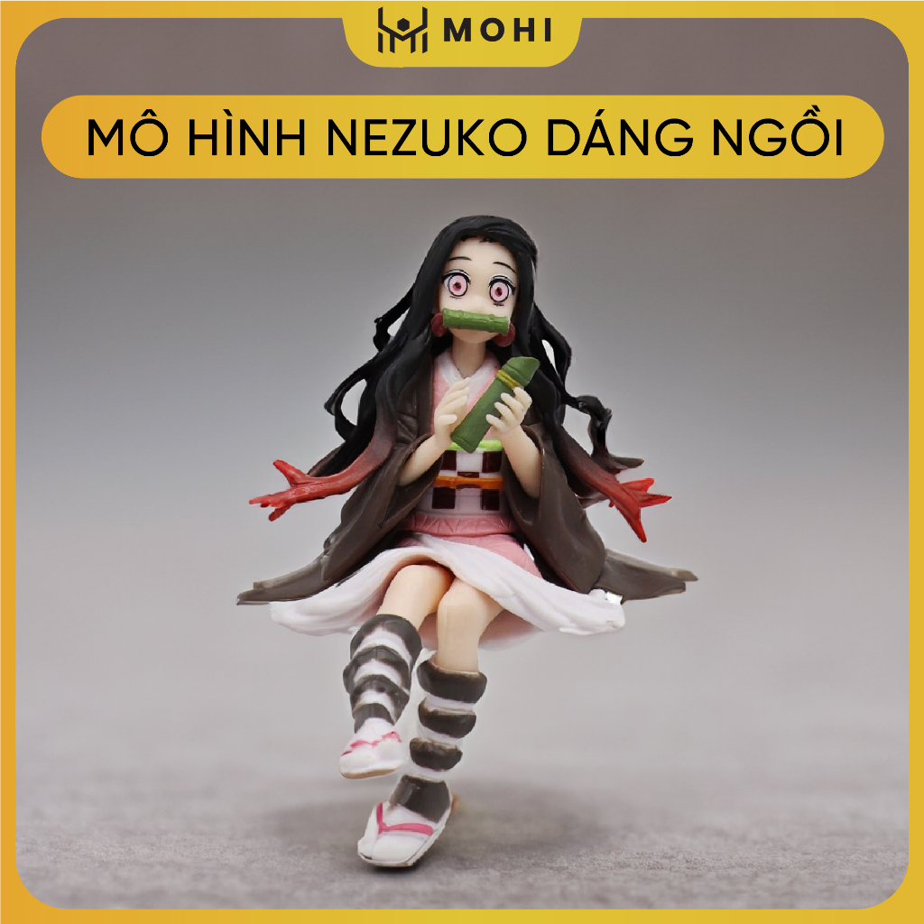 Mô Hình Kimetsu No Yaiba Nezuko dáng ngồi cao 13cm - Figure Thanh gươm diệt quỷ - No Box