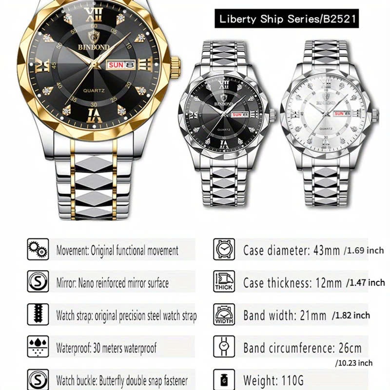 Đồng Hồ Nam GA0184  Chính Hãng Thép Không Gỉ Dạ Quang Sang Trọng GAGAY DH-HC0184-FDE | BigBuy360 - bigbuy360.vn