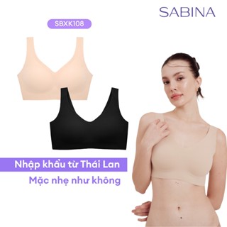 Áo Lót Không Viền May Kèm Mút Rời Dày Vừa Màu Trơn Soft Collection By Sabina SBXK108