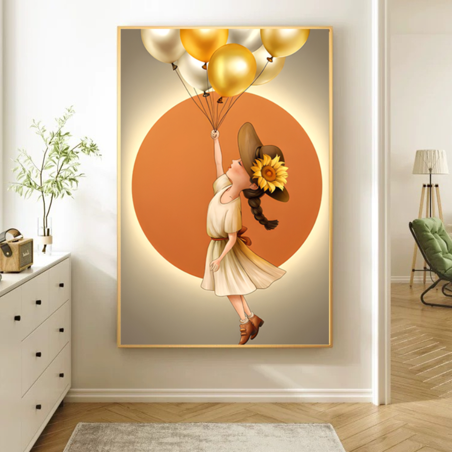 Tranh Treo Tường Bé Gái Tráng Gương Treo Tường Phòng Ngủ/ Decor Shop/ Livestream