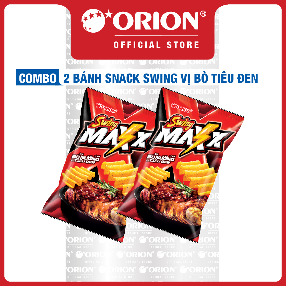 Combo 2 bánh snack swing maxx vị bò nướng tiêu đen 78G