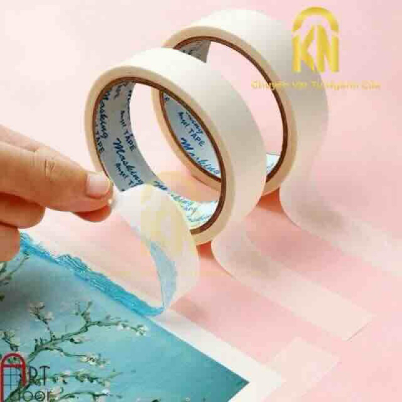 2 cuộn Băng keo giấy 2F4 ( Loại dày đủ mét )