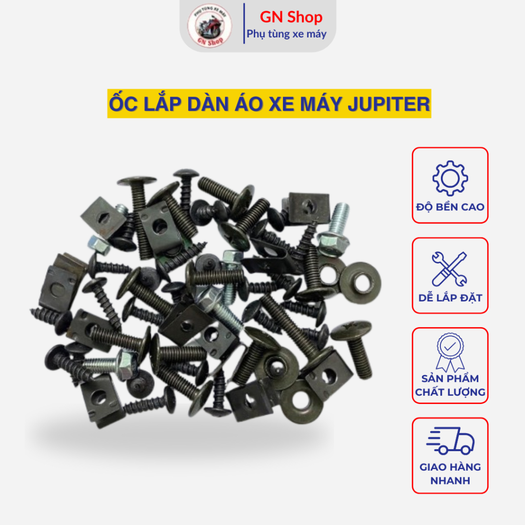[HỎA TỐC] Bộ Ốc Lắp Dàn Áo Xe Máy Jupiter, Ốc Thay Thế Dàn Áo Xe Mới - GN Shop