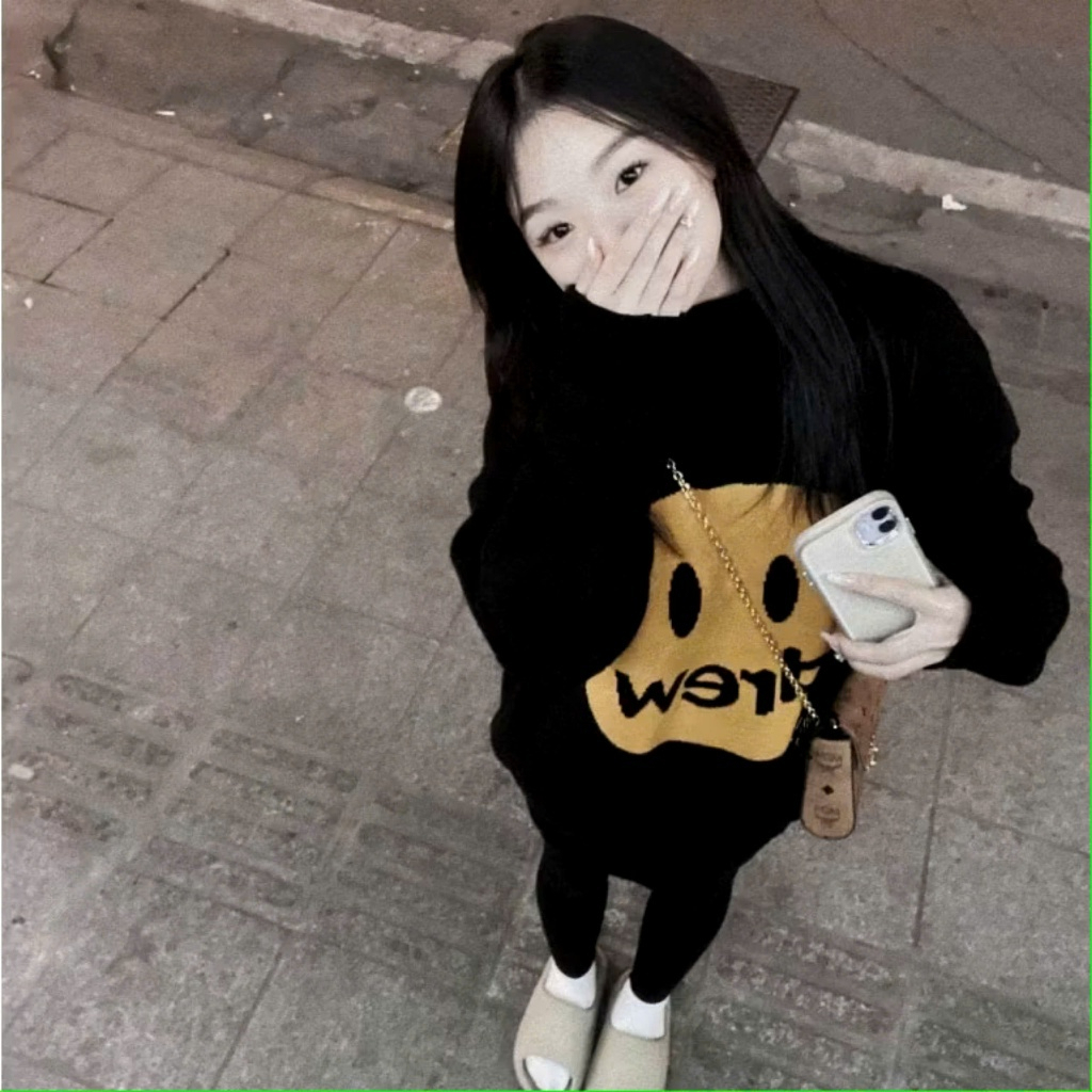 Áo Len Mặt cười ❤ Áo Sweter Chất Len Xù Dày Dặn Dáng Rộng Nam Nữ NA545