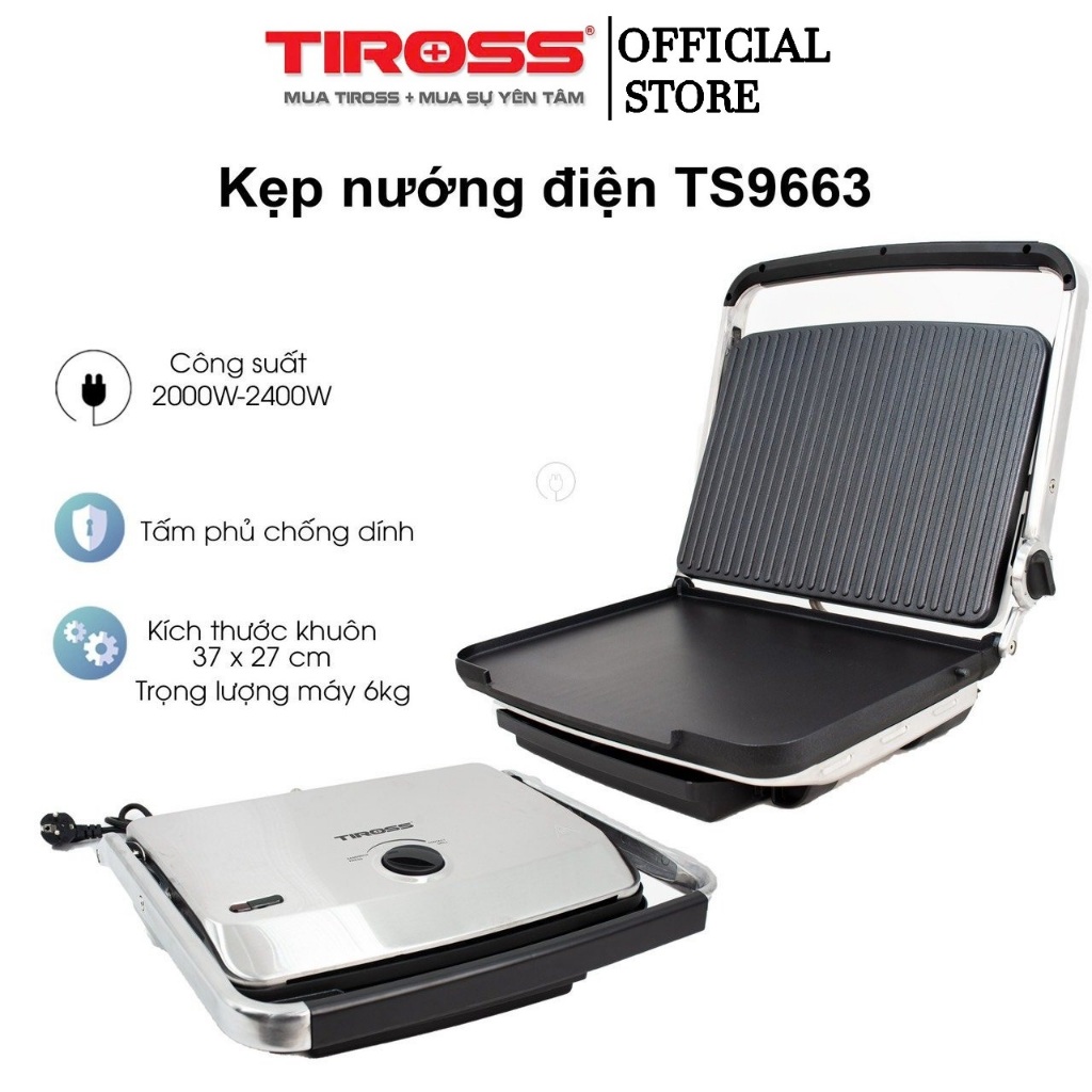 Máy Kẹp Nướng Đa Năng Tiross TS9663 - Hàng Chính Hãng