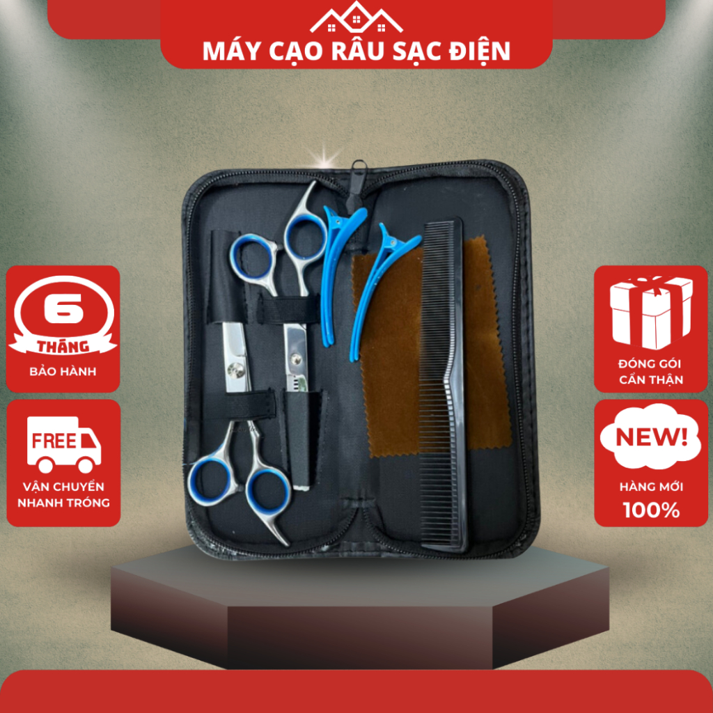 Bộ kéo cắt tóc gia đình cao cấp Inox 304, Kéo cắt tóc bằng thép không gỉ cao cấp - JMI SHOP