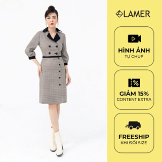 Áo Vest LAMER Gấu Peplum Phối Cổ Tay Bồng L65D21T033